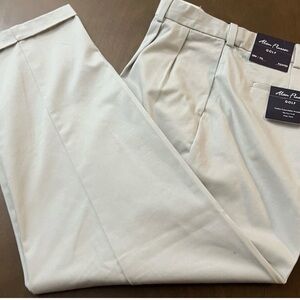 Alan Flusser NEW Mens 38x32 Beige No-Iron Fabric Straight Leg Golf Pants New!!